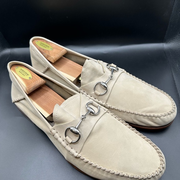Gucci Men's Beige Loafers with Silver Bit G11/US12 - Picture 2 of 7